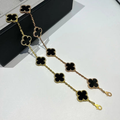 [LUXE] CLOVER 5 MOTIF ONYXS BRACELET COLLECTION