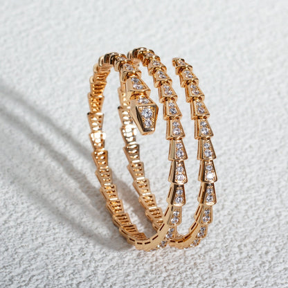 [LUXE]SERPENTI BRACELET PINK GOLD DIAMOND DOUBLE ROW