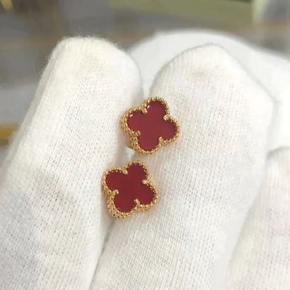 [LUXE]CLOVER MINI 9.5MM CARNELIAN EARRINGS