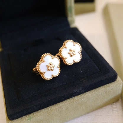 [LUXE]LUCKY PINK GOLD WHITE MOP EARRINGS