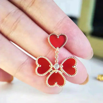 [LUXE]SWEET CLOVER CARNELIAN EARRINGS