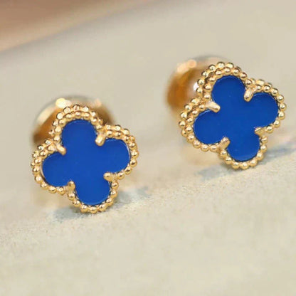 [LUXE]CLOVER MINI 9.5MM TURQUOISE EARRINGS