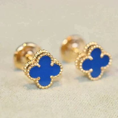 [LUXE]CLOVER MINI 9.5MM TURQUOISE EARRINGS