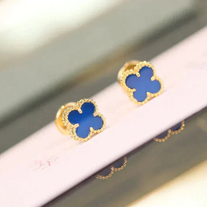 [LUXE]CLOVER MINI 9.5MM TURQUOISE EARRINGS