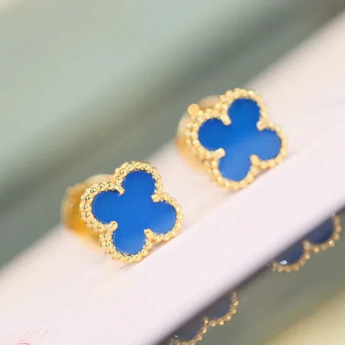 [LUXE]CLOVER MINI 9.5MM TURQUOISE EARRINGS