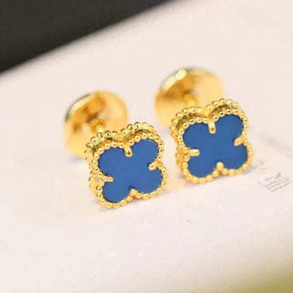[LUXE]CLOVER MINI 9.5MM TURQUOISE EARRINGS