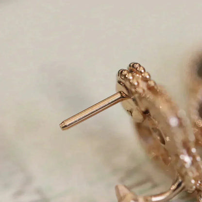 [LUXE]CLOVER MEDIUM 1 MOTIFS FUll DIAMOND EARRINGS