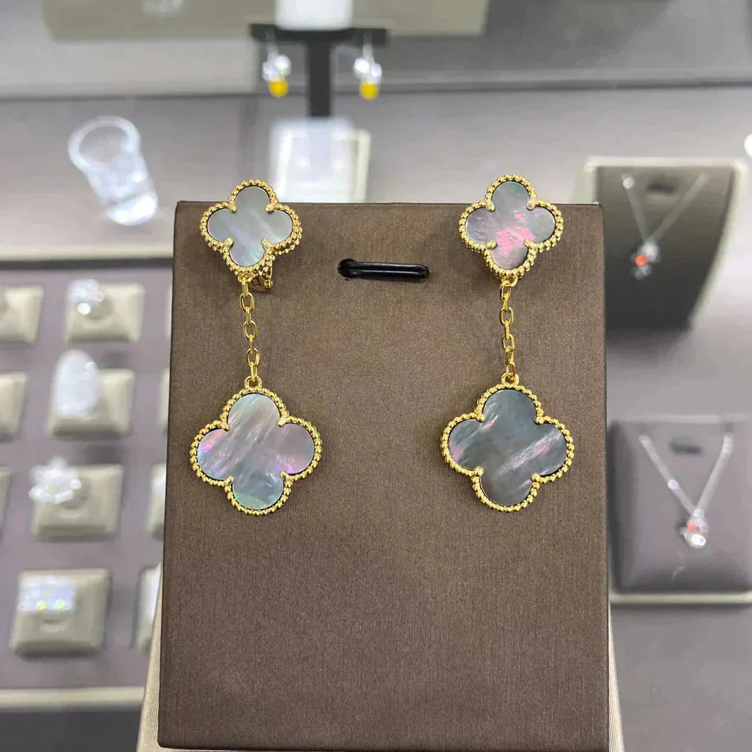 [LUXE]CLOVER 2 MOTIFS  EARRINGS (MULTIPLE CHOICESC