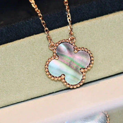 [LUXE]CLOVER 15MM  GRAY MOTHER OF PEARL NECKLACE