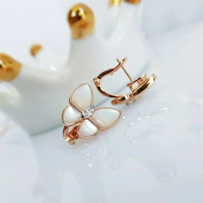 [LUXE]BUTTERFLY MOP DIAMOND EARRINGS