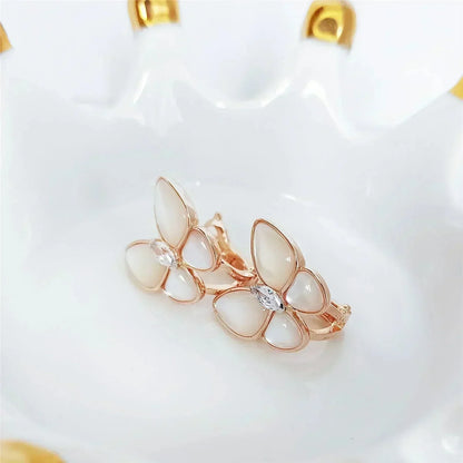 [LUXE]BUTTERFLY MOP DIAMOND EARRINGS