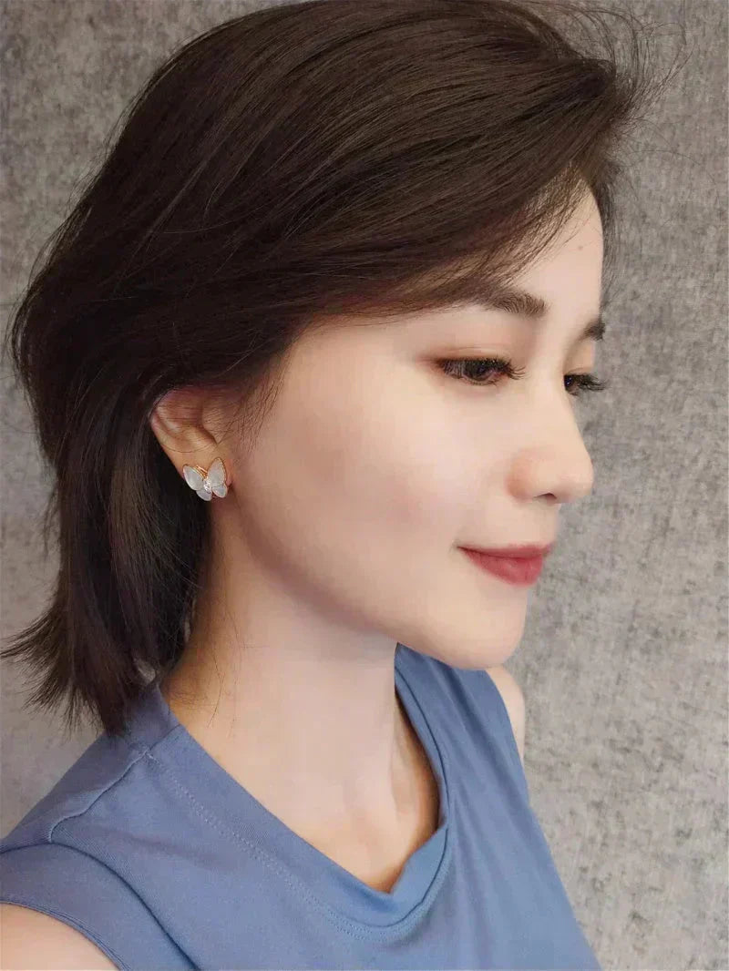 [LUXE]BUTTERFLY MOP DIAMOND EARRINGS