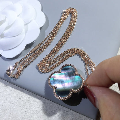 [LUXE]CLOVER 25MM GOLD DARK MOP BIG CLOVER NECKLACE