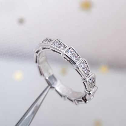 [LUXE]SERPENTI RING SILVER DIAMOND PAVED 3MM