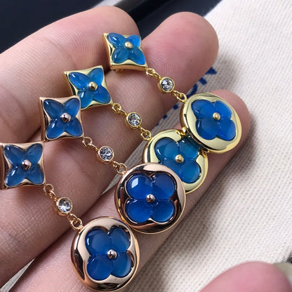 [LUXE]STAR AND SUN AGATE DIAMOND EARRINGS