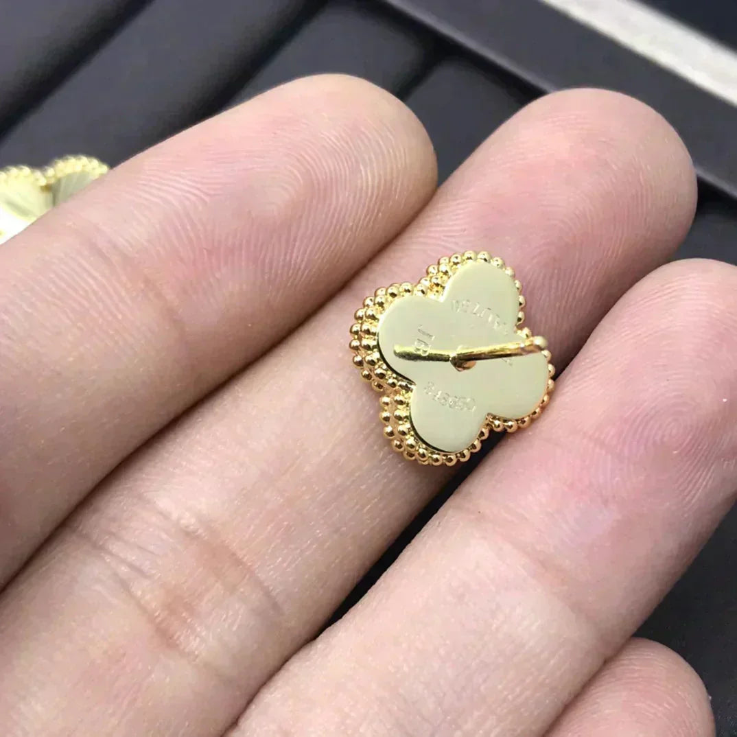 [LUXE]CLOVER MINI 9.5MM LASER EARRINGS