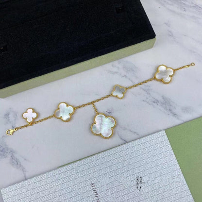 [LUXE]MAGIC CLOVER MOP GOLD BRACELET 5 MOTIFS