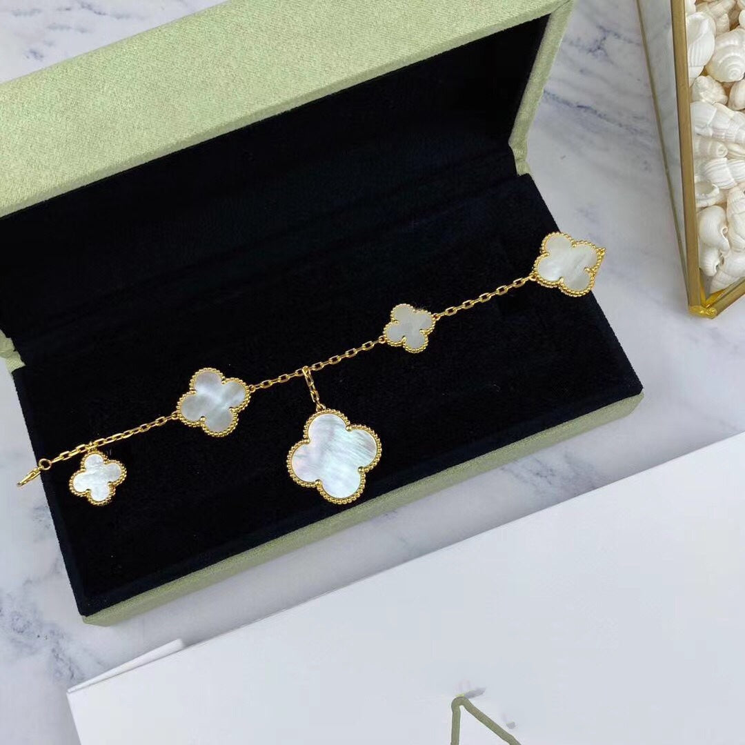 [LUXE]MAGIC CLOVER MOP GOLD BRACELET 5 MOTIFS