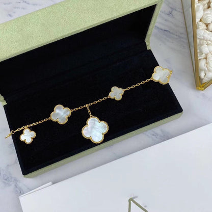 [LUXE]MAGIC CLOVER MOP GOLD BRACELET 5 MOTIFS