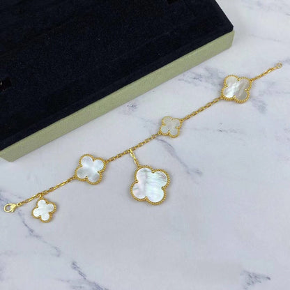 [LUXE]MAGIC CLOVER MOP GOLD BRACELET 5 MOTIFS