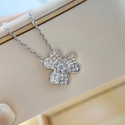 [LUXE]CLOVER DIAMOND NECKLACE SILVER