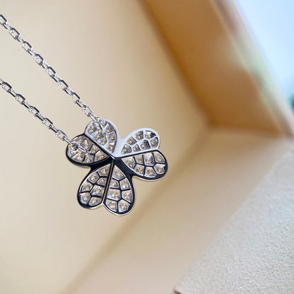 [LUXE]CLOVER DIAMOND NECKLACE SILVER