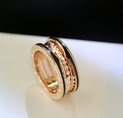 [LUXE]ZERO 1 PINK GOLD BLACK CERAMIC RING