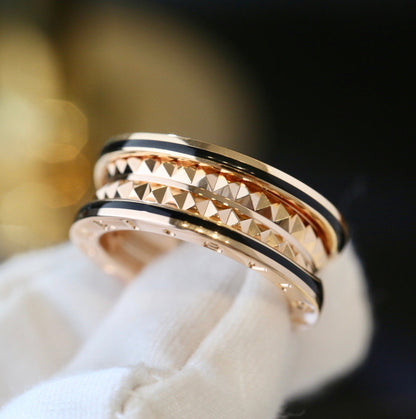 [LUXE]ZERO 1 PINK GOLD BLACK CERAMIC RING