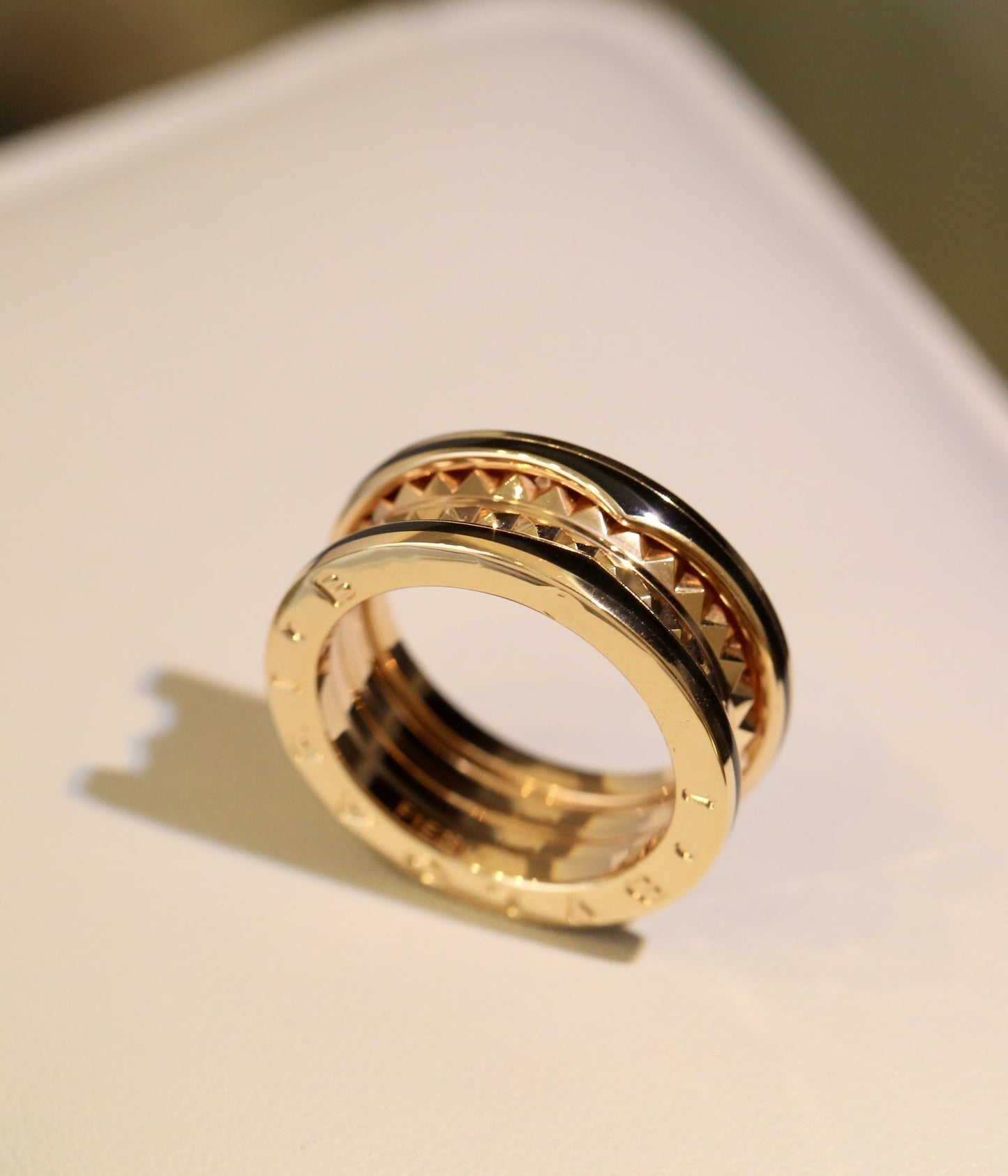 [LUXE]ZERO 1 PINK GOLD BLACK CERAMIC RING