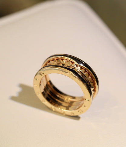 [LUXE]ZERO 1 PINK GOLD BLACK CERAMIC RING