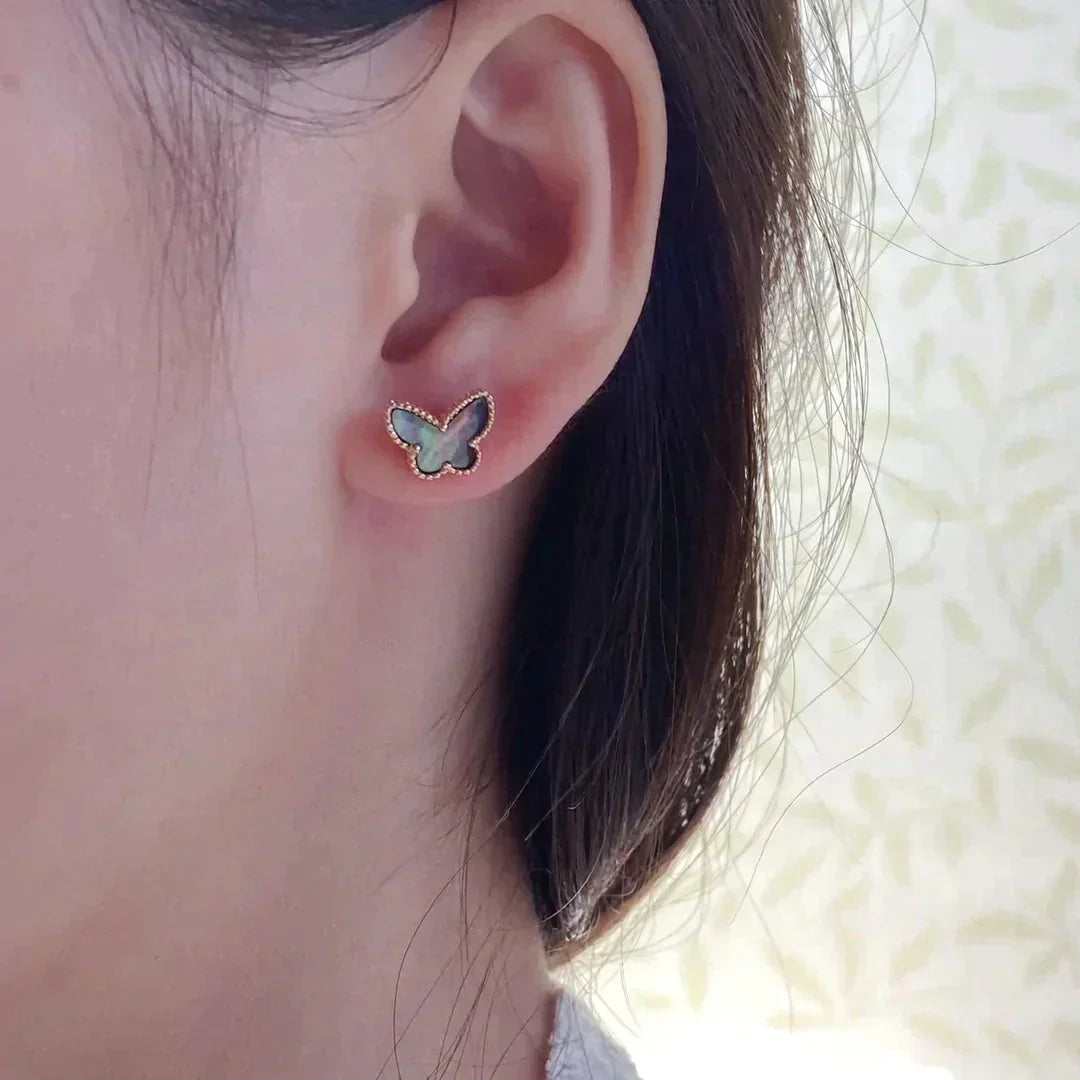 [LUXE]BUTTERFLY DARK MOP  EARRINGS