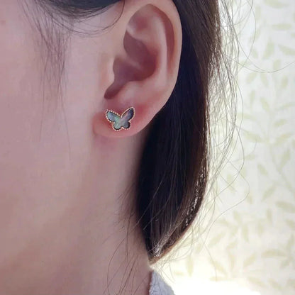 [LUXE]BUTTERFLY DARK MOP  EARRINGS