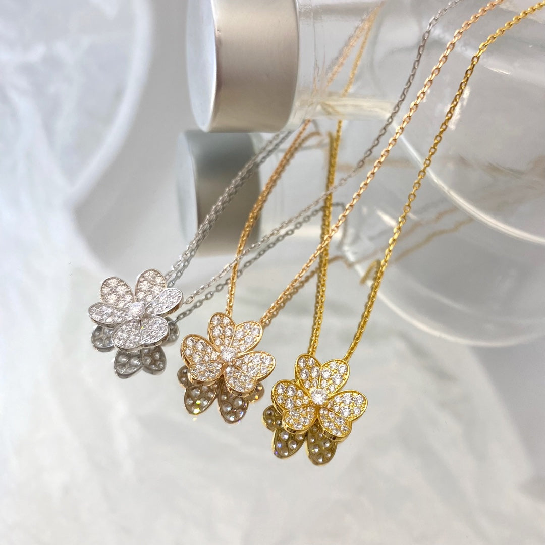 [LUXE]FLOWER DIAMOND NECKLACE