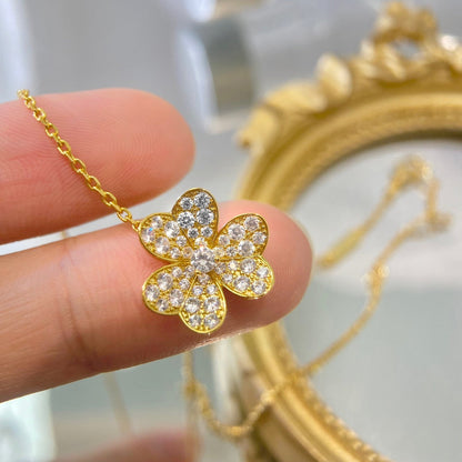 [LUXE]FLOWER DIAMOND NECKLACE