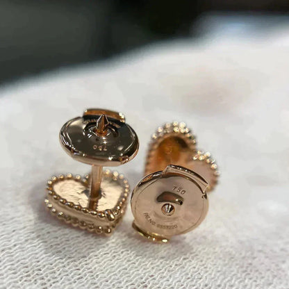 [LUXE]HEART CARNELIAN STUD EARRINGS