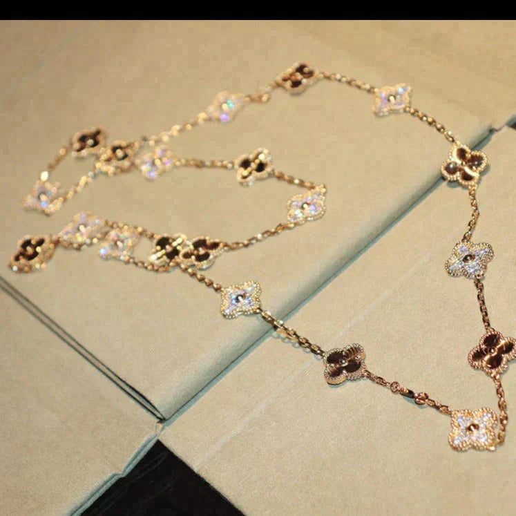 [LUXE]CLOVER 20 MOTIFS LASER DIAMOND NECKLACE