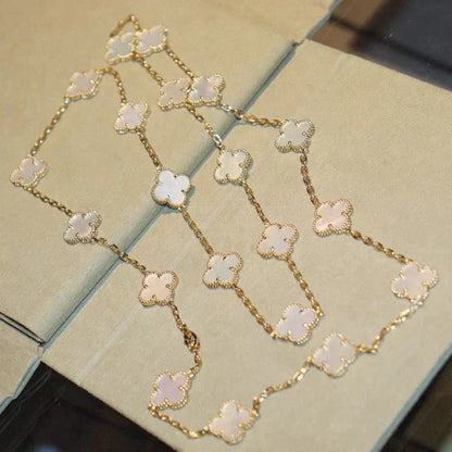 [LUXE]CLOVER 20 MOTIFS WHITE MOP NECKLACE