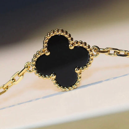 [LUXE]CLOVER 20 MOTIFS ONYX NECKLACE
