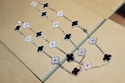 [LUXE]CLOVER 20 MOTIFS ONYX DIAMOND SILVER