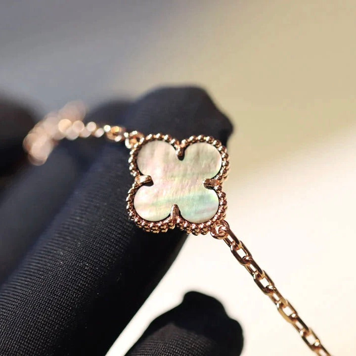 [LUXE]CLOVER 20 MOTIFS DARK MOP DIAMOND  NECKLACE