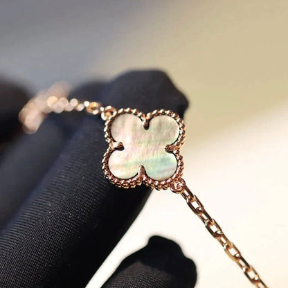 [LUXE]CLOVER 20 MOTIFS DARK MOP DIAMOND  NECKLACE