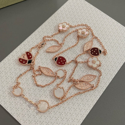 [LUXE]LUCKY SPRING 15 MOTIFS ROSE GOLD NECKLACE