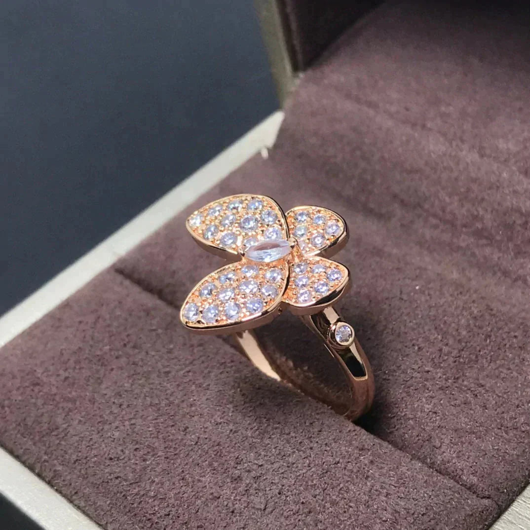 [LUXE]BUTTERFLY PINK GOLD DIAMOND RING
