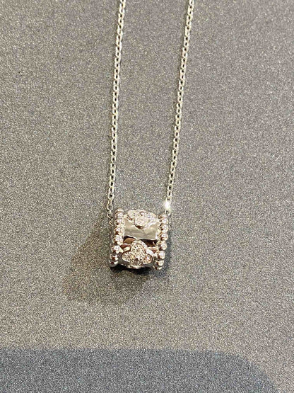 [LUXE]PERLEE PEDANT SIVLER DIAMOND NECKLACE