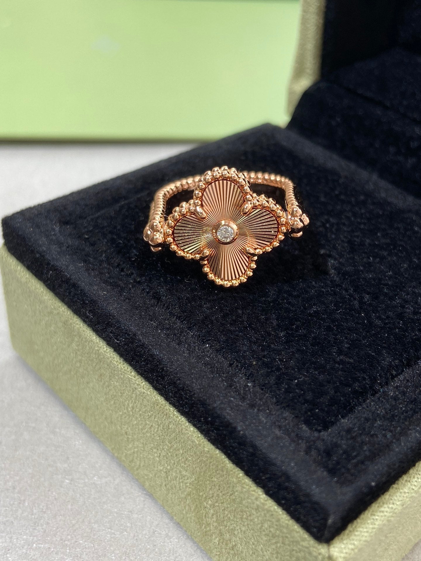 [LUXE]CLOVER RIVERSIBLE ROSE GOLD RING