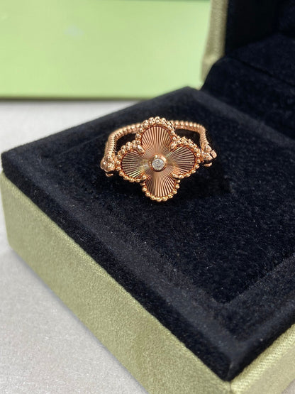 [LUXE]CLOVER RIVERSIBLE ROSE GOLD RING