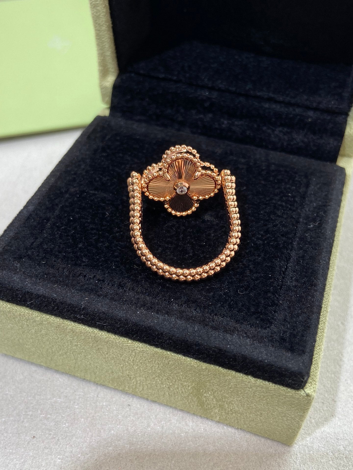 [LUXE]CLOVER RIVERSIBLE ROSE GOLD RING