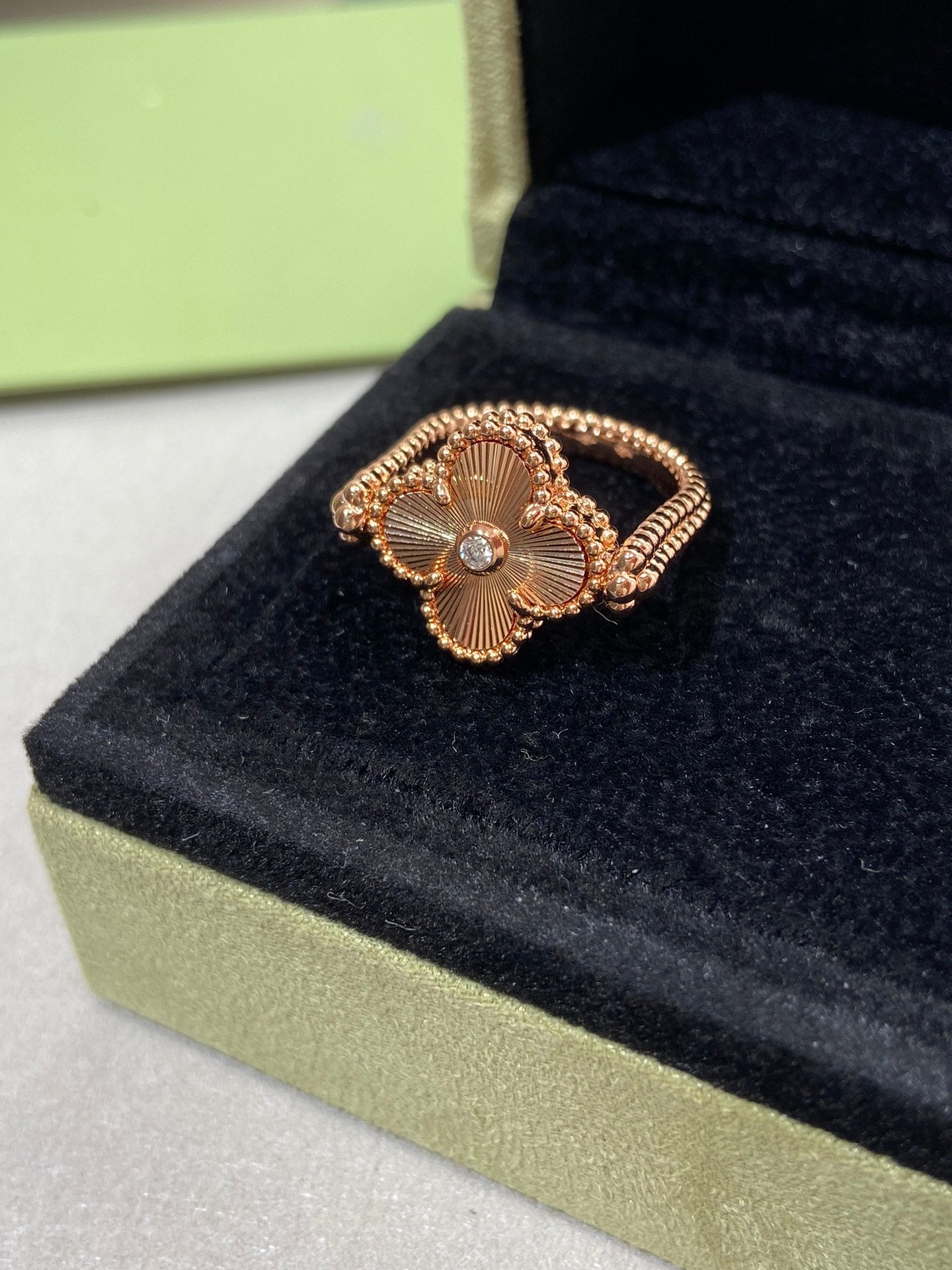 [LUXE]CLOVER RIVERSIBLE ROSE GOLD RING