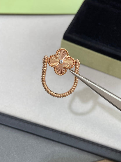 [LUXE]CLOVER RIVERSIBLE ROSE GOLD RING
