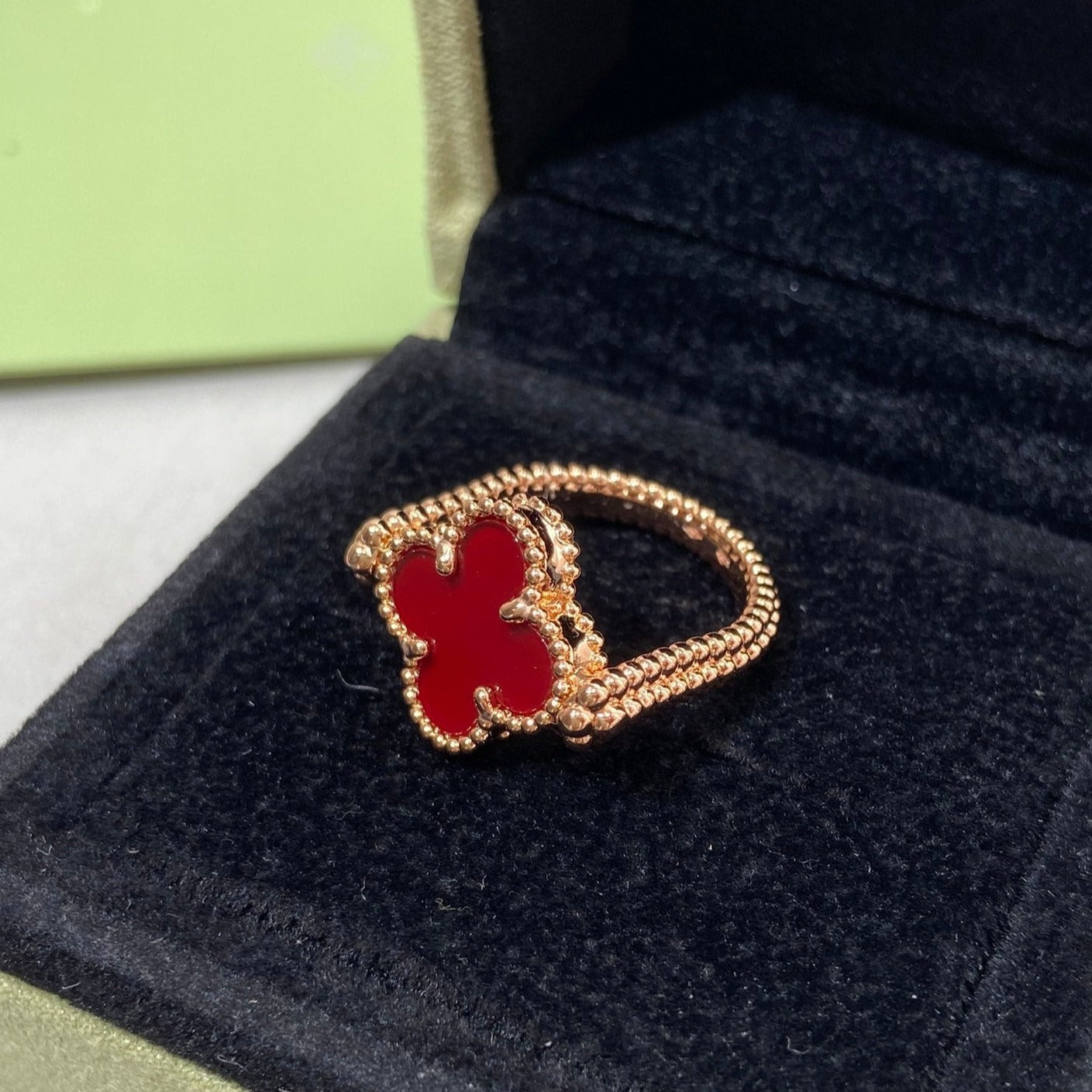 [LUXE]CLOVER RIVERSIBLE ROSE GOLD RING